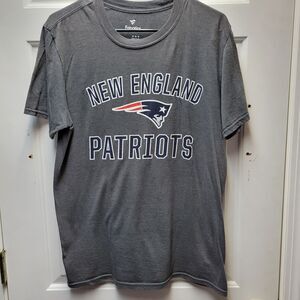 New England Patriots T Shirt Men's Medium Fanatics Gray NFL Football